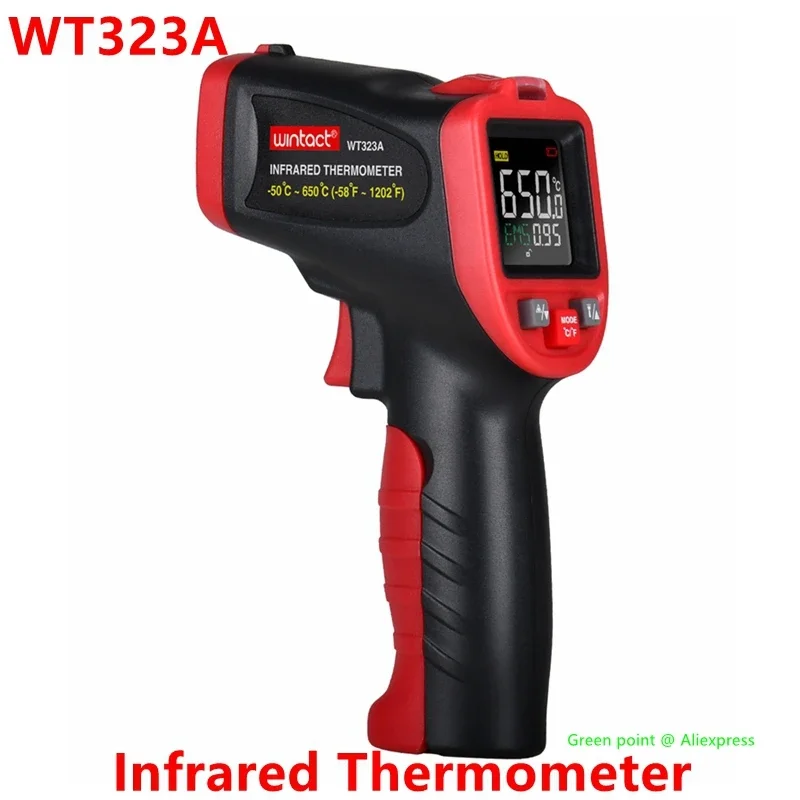 5PCS WT323A HD Pantalla LCD a color Termómetro infrarrojo -50 ~ 650 ℃   Sin contacto para varios objetos calientes peligrosos y difíciles