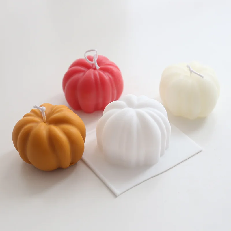 Molde de silicona para velas de calabaza 3D para Halloween, molde para velas de proceso de yeso DIY, molde de silicona para jabón, molde para