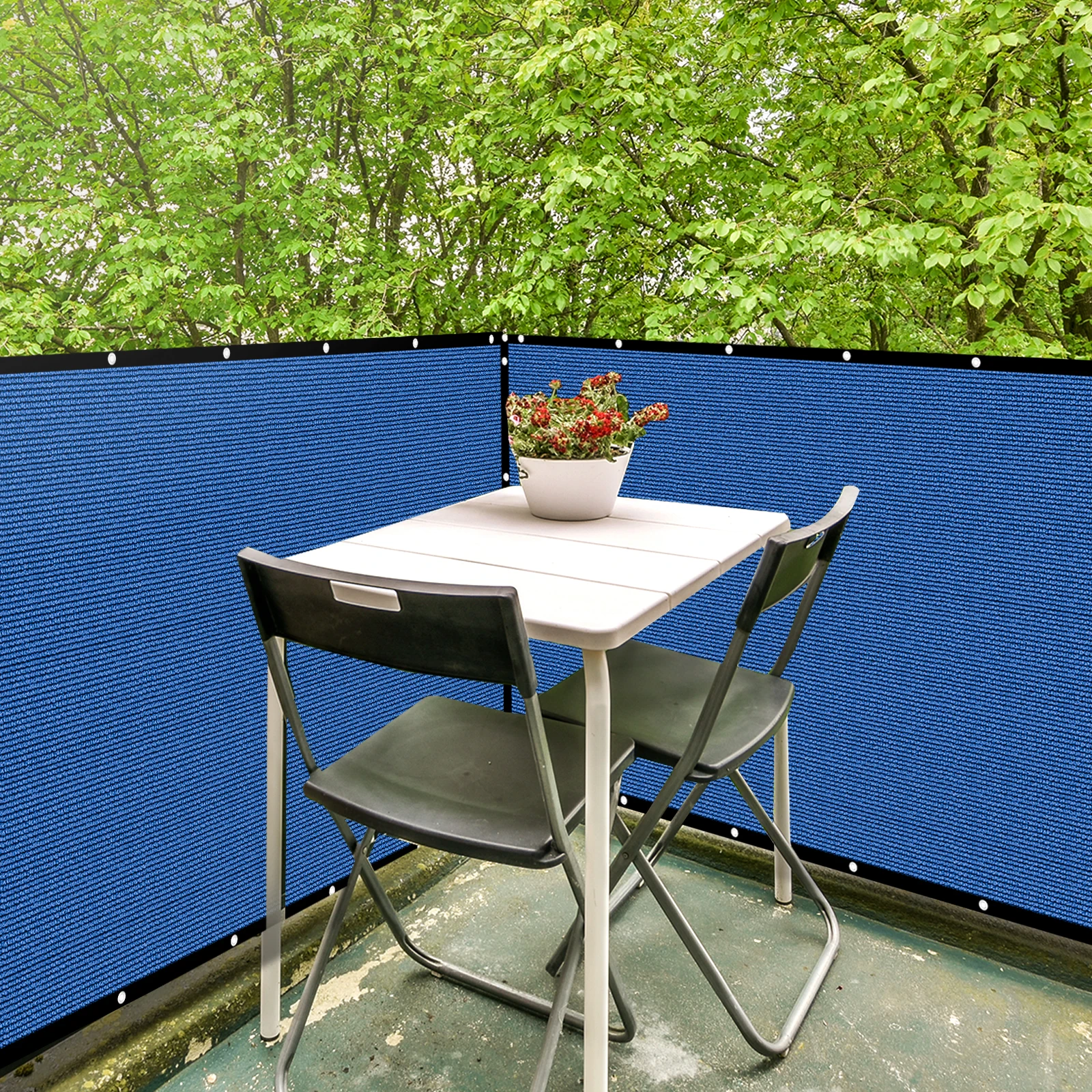 6x50ft Blue Balcony Deck Privacy Screen Fence, Apartments Railing Screen, Heavy Duty Wind Screen for Outdoor,Backyard,Patio,Deck Privacy