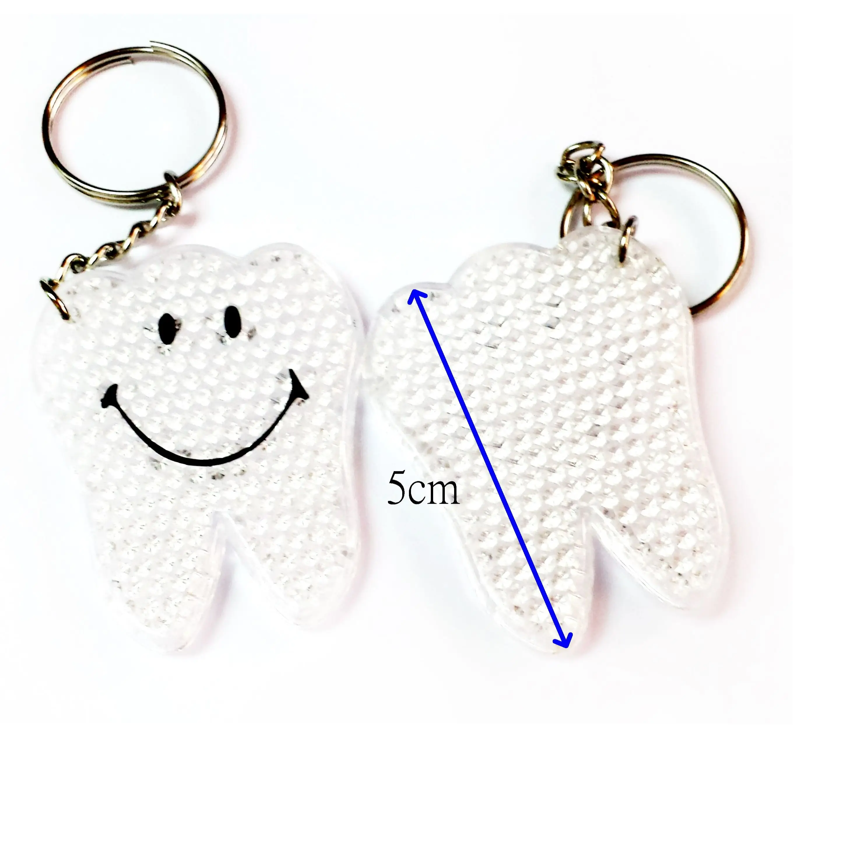 

12 pcs Teeth Reflector Road Safety Keychain for Kids, Pinata Bag Filler School, Christmas Birthday Party Favor Gift, Novelty