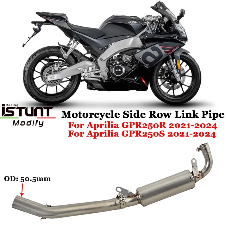 

Motorcycle Exhaust Escape For Aprilia GPR250R GPR250S GPR250 2021 2022 2023 2024 Side Row Slip On Middle Link Pipe 51mm Muffler