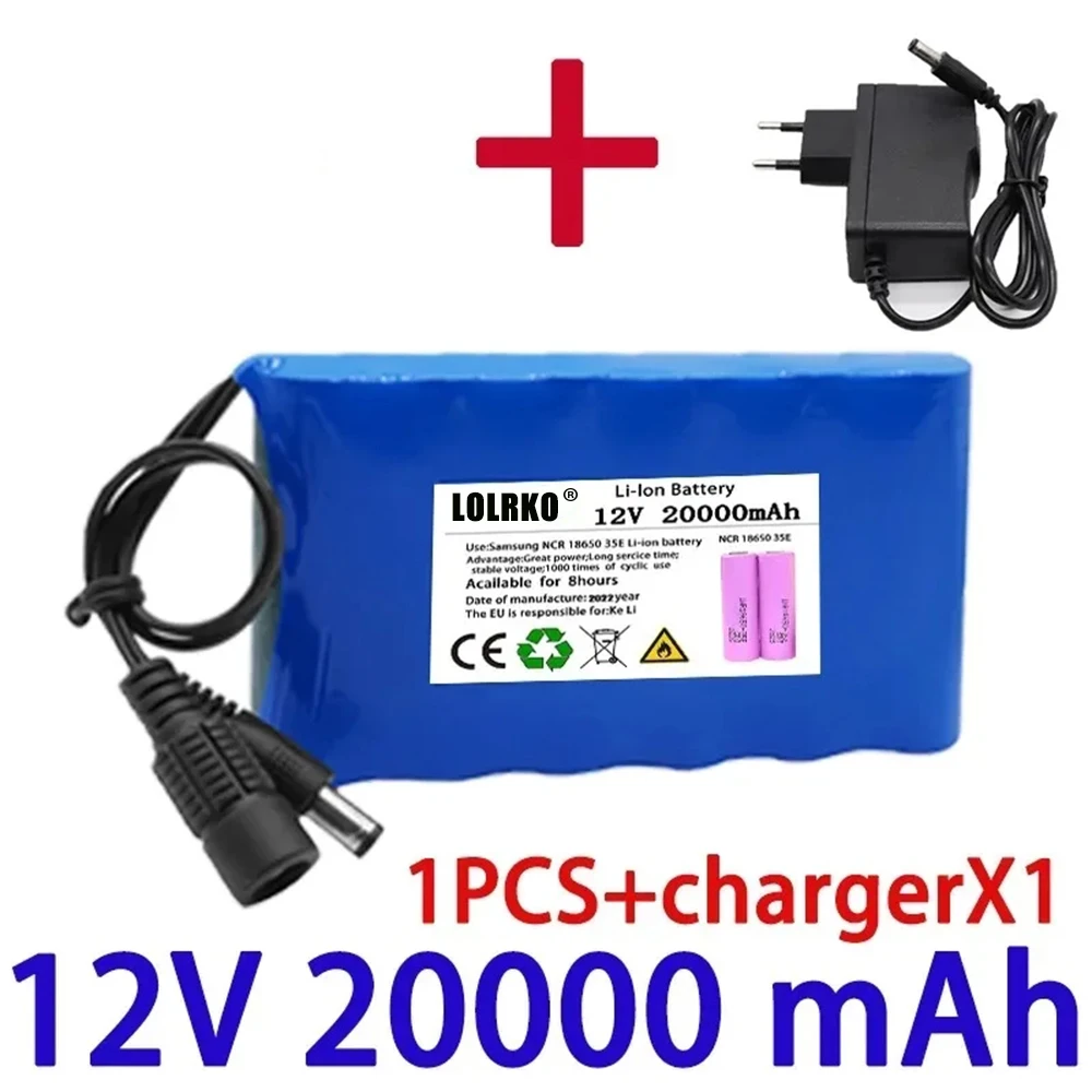 Original NEW Portable Super 12V 100000mAh Battery Rechargeable Lithium Ion Battery Pack Capacity DC 12.6v 30Ah CCTV Cam Monitor