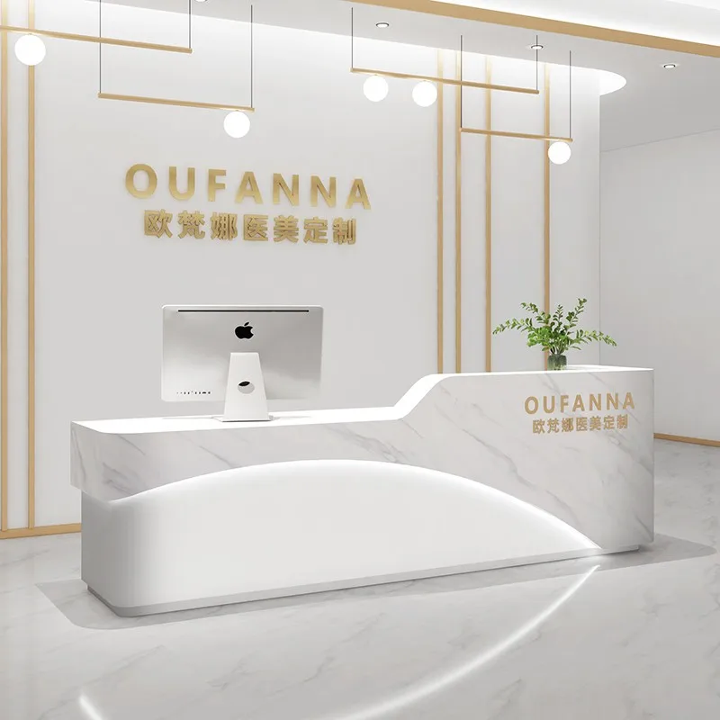 Beauty clothing Reception Desks hairdressing simple Reception Desks medical aesthetic services Office Furniture receptie ZY40JDT