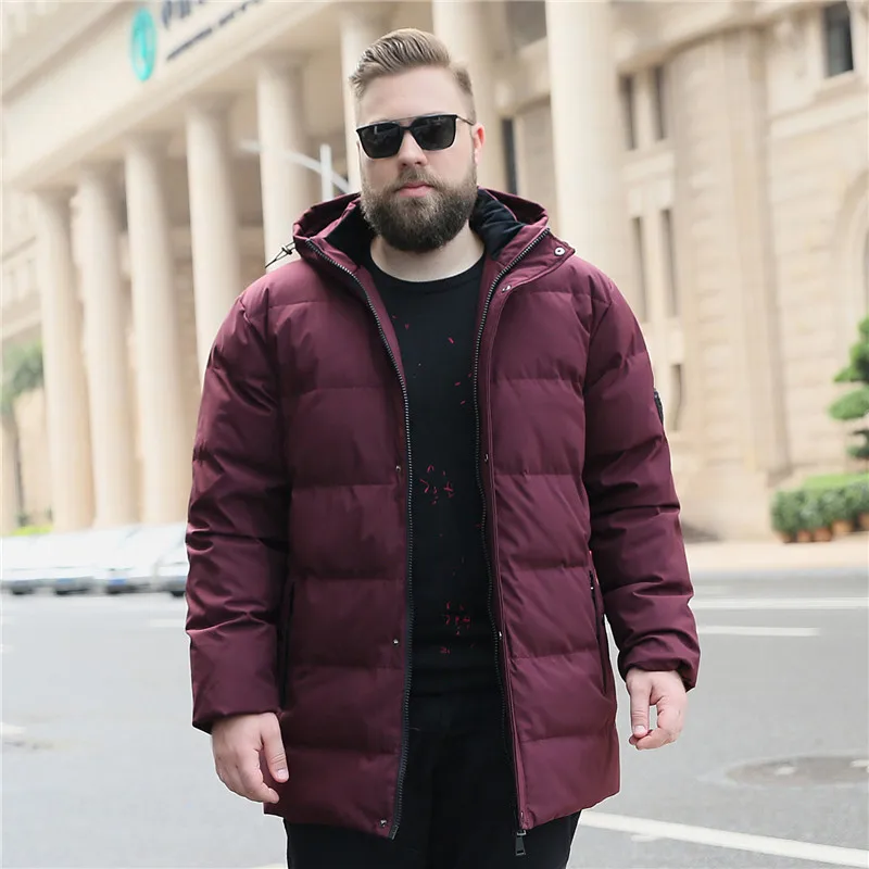 Winter new men's hooded down jacket oversized people Large plus size men's 11XL jacket warm thick 10xl 180kg