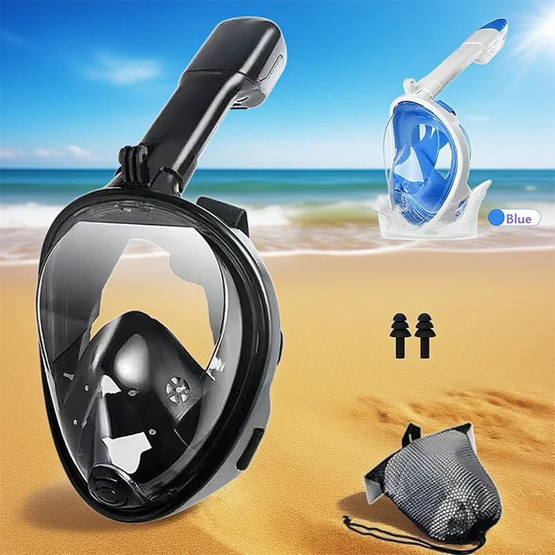 Mascarilla de snorkel de cara completa con antivaho 180 ° Ver, Máscara de Buceo: Equipo de Buceo Profesional para Adultos Equipo Auxiliar de natación