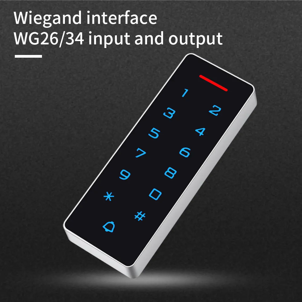 Narrow Access Control Keypad Outdoor RFID Access Controller Touch Door Opener System Electronic EM4100 125KHz 13.56Mhz MF Card