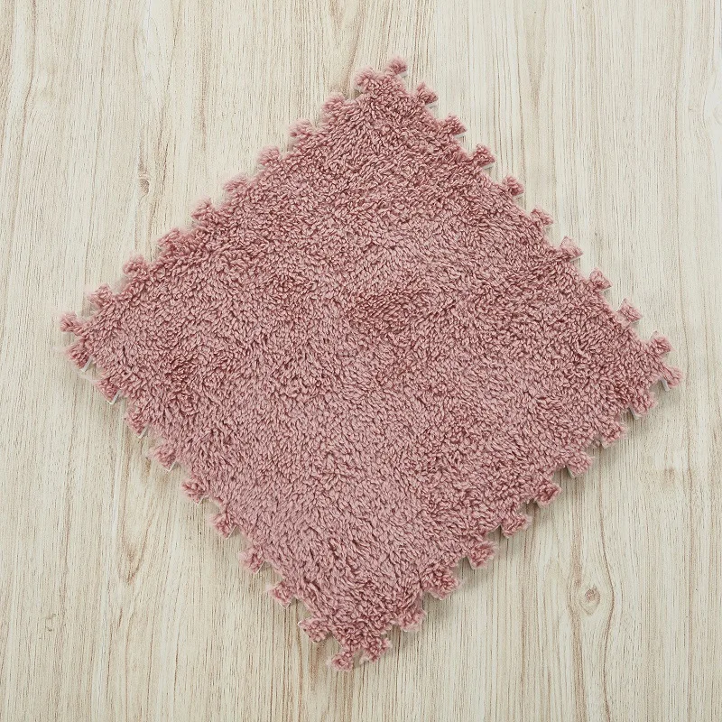 10 Stuks 30*30 Cm Creatieve Pluche Puzzel Schuim Vloermat Puzzel Tapijt Warme Speelmat Grijpende Oefening Tegels pluizige Karpetten