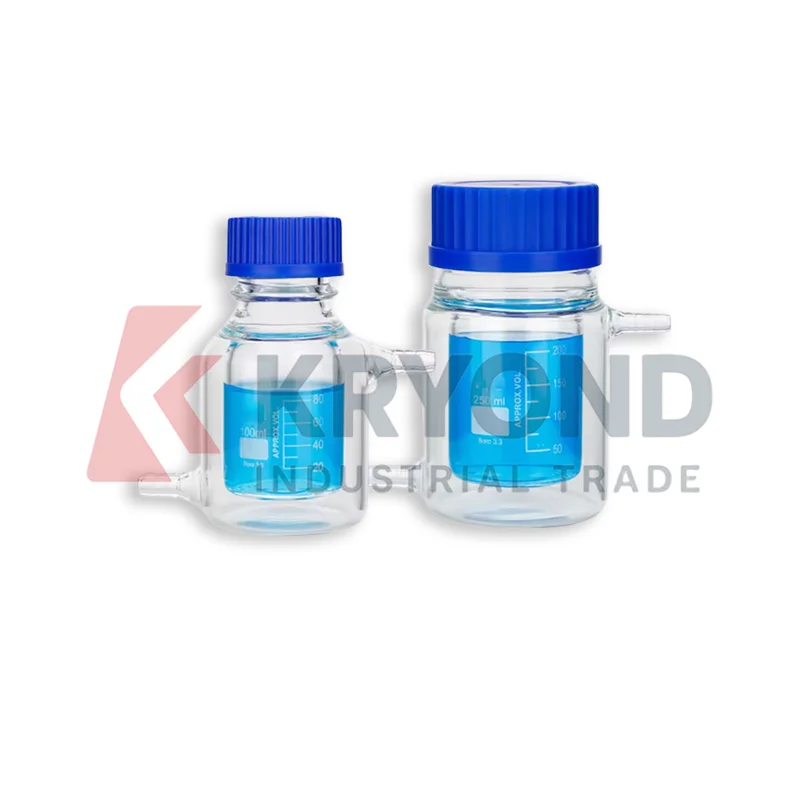 Double Layer Jacketed Reagent Flask Borosilicate Glass GL45 GL80 Screw Cap Bottle Laboratory Reaction Vessel Research Use Series