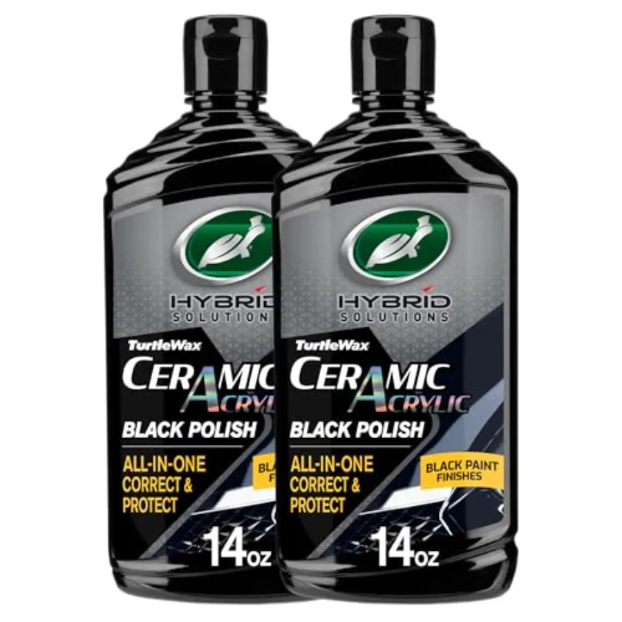 

Hybrid Solutions Ceramic Acrylic Black Car Polish and Wax, Car Scratch Remover and Car Paint Restorer for Black Cars, Deep Shin