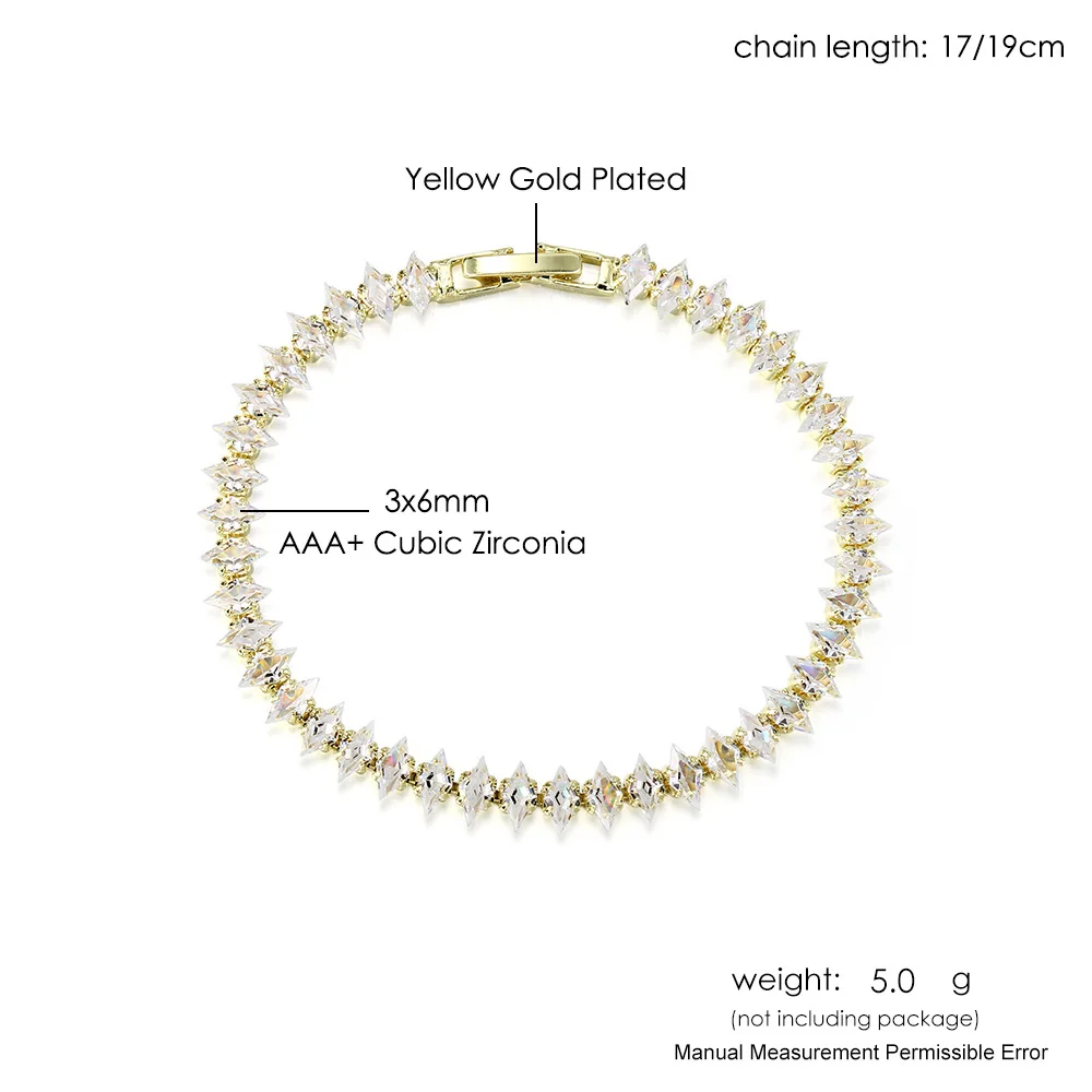 Silberfarbenes Tennis-Armband für Damen, luxuriös, zierlich, funkelnder kubischer Zirkon, stapelbare Kette, Kristall, Bankett, Hochzeit, Schmuck H085 – Detail 2