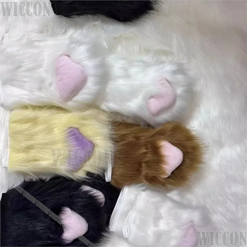 

CyFurry Animal Claws Kig Fursuit Kigurumi Cosplay Furred Touchscreen Gloves Colorful Cute Gloves Holloween Women Men Customized
