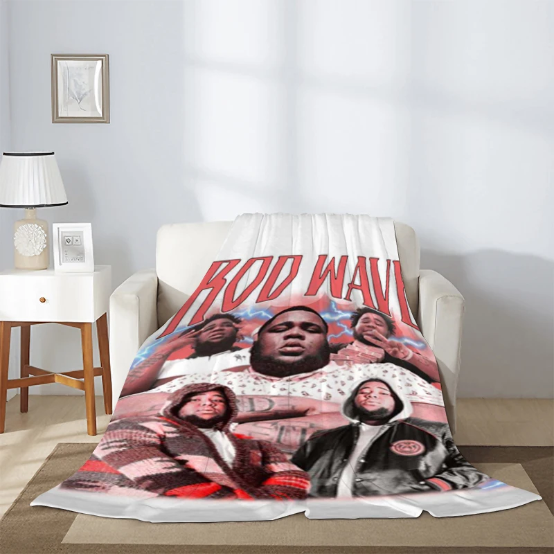 Hip Hop Rod Wave Thick Blanket Sofa Winter Rapper Fluffy Soft Blankets & Throws Knee Microfiber Bedding Warm Fleece Nap Custom