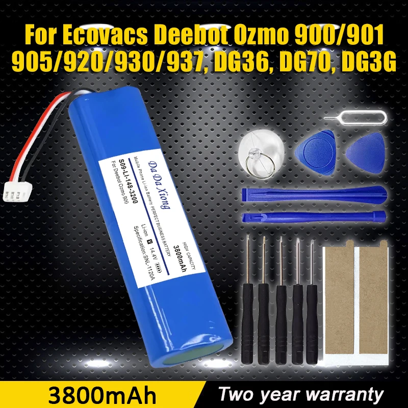 3800mAh Battery for Ecovacs Deebot Ozmo 900 Sweeping Robot S09-LI-148-3200 S01-LI-148-2600 S01-LI-148-3200
