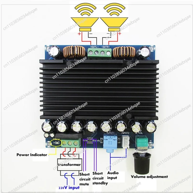 

For Ultra-high Power Digital Power Amplifier Board TDA8954 Core, Dual 12-28V Power Supply 210W + 210W