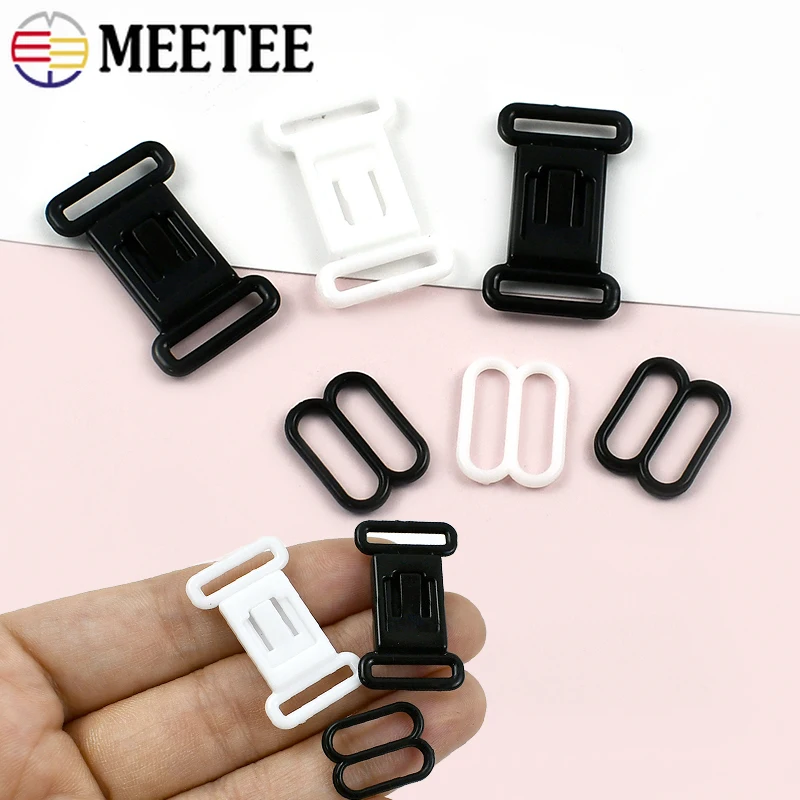 200/500Sets 12.5mm Plastic Buckle Bra Strap Adjuster Clasp Bikini Connector Buckles Underwear Tape Hook DIY Sewing Accessory
