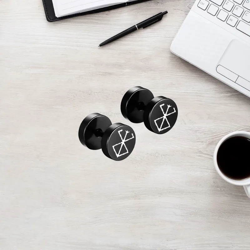 Berserk Guts Rvs Haltervormige Oorbellen Anime Mannen Prachtige Hanger Oorbellen Eenvoudige Mode Accessoires Meisje Gift