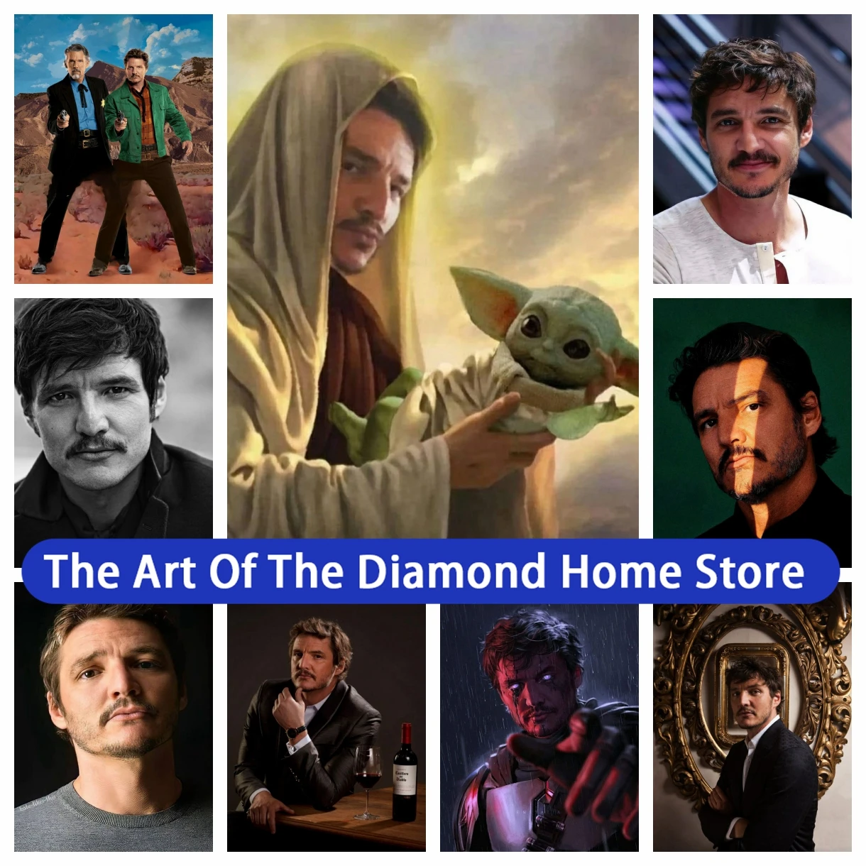 Pedro Pascal Movie Star AB Diamond Painting Rhinestone Poster Famous Film Actor Wall Art Cross Stitch Mosaic Home Bedroom Decor