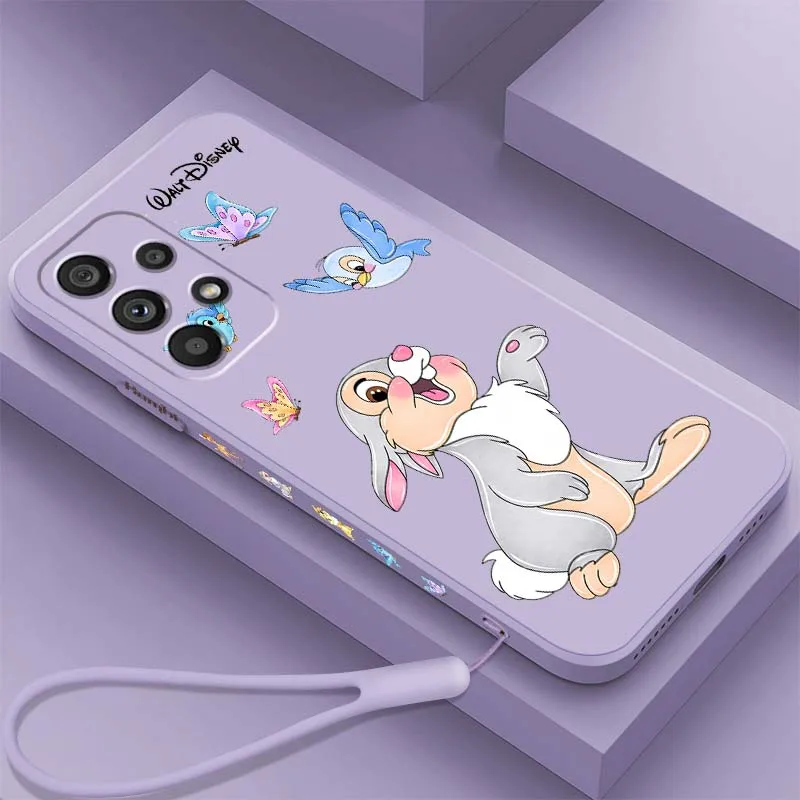 

Bambi Anime Cute Phone Case For Samsung Note 20 Ultra A04 A05 A13 A15 A14 A12 A22 A23 A25 A42 5G Liquid Left Rope