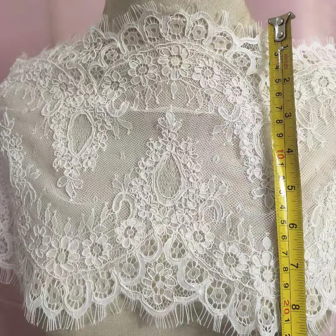 3yards/lot Off White Bridal Cording Fabric Flower Bilateral Venise Venice Mesh Lace Trim Applique Sewing Craft for Wedding Decor