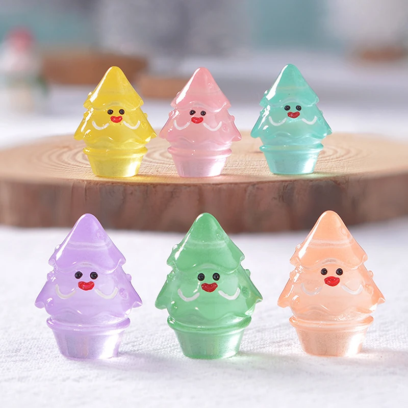 5pcs/1pcs Mini Luminous Christmas Tree Ornaments Figure Decor Kids New Year Gift