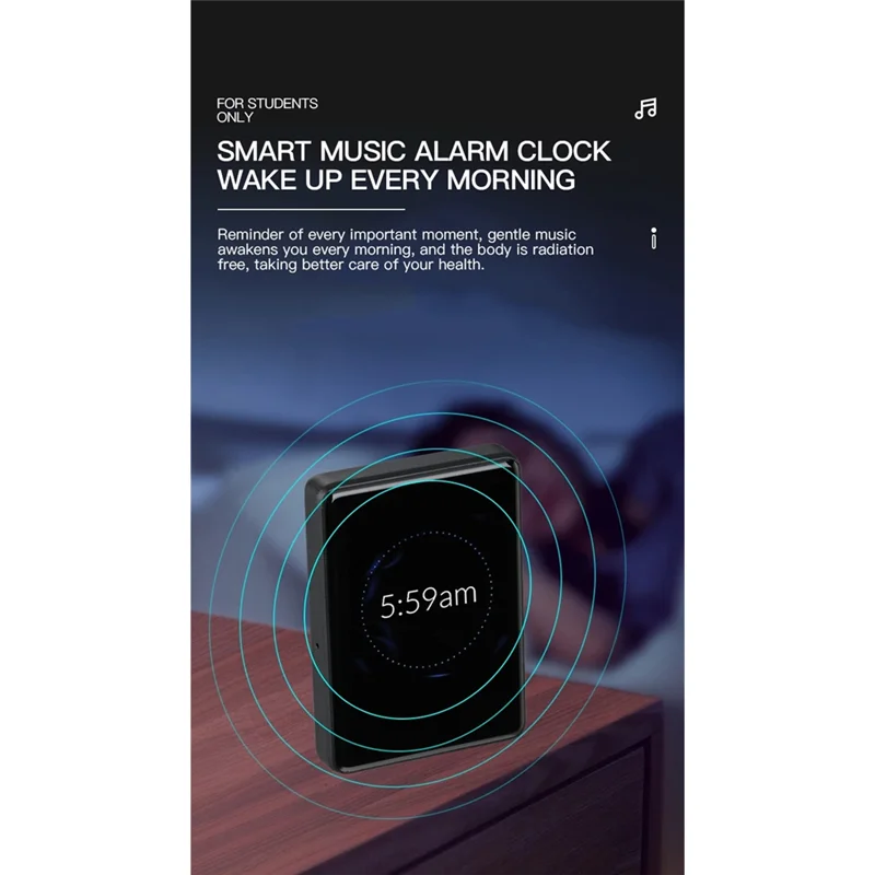 S18 MP4 Music Player Touch Screen Portable Walkman Bluetooth MP3 Player Support FM Radio E-Book Recording Alarm 64GB-TCES