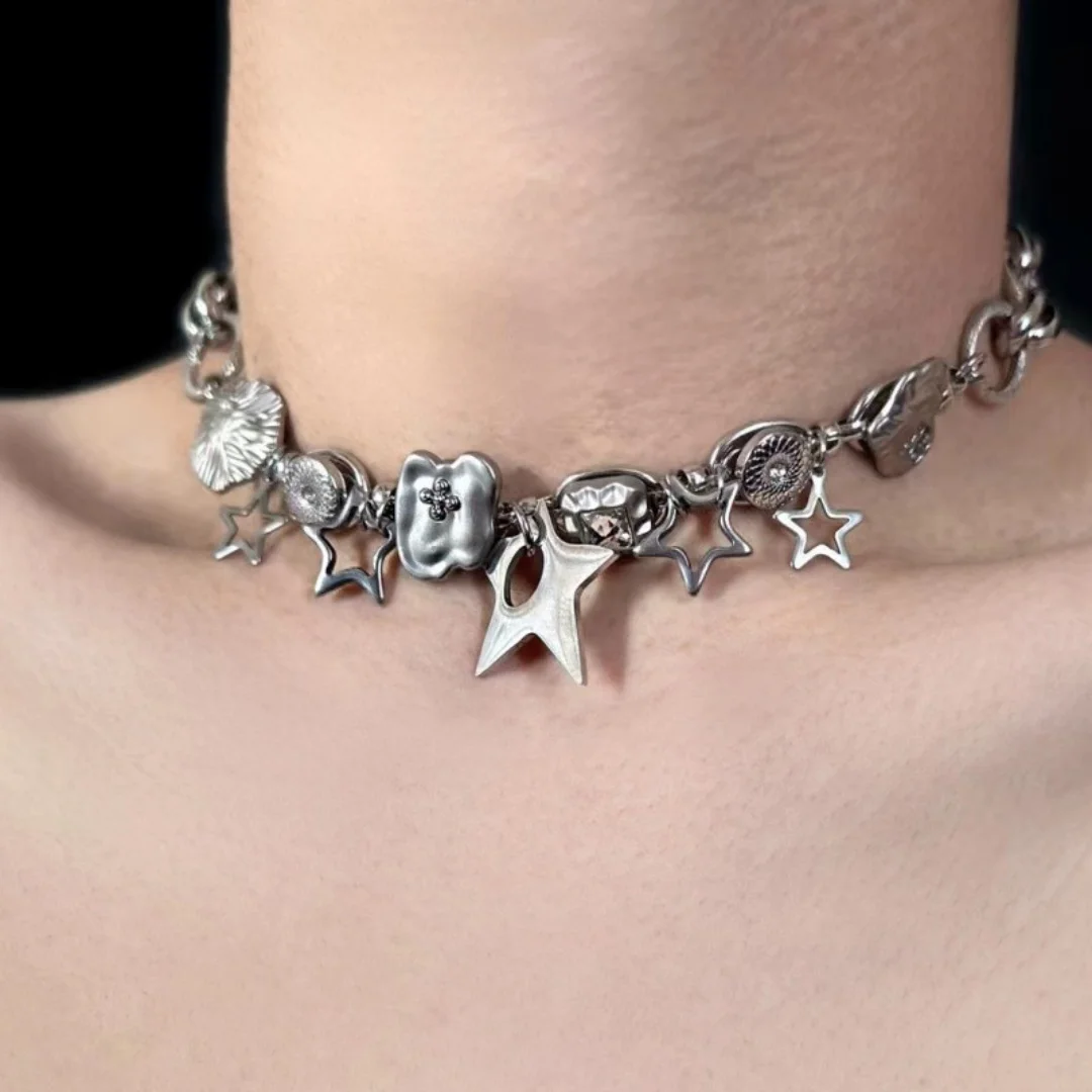 

DUTRIEUX New Trend Vintage Pendant Necklace Neo-Gothic Y2K Punk Choker for Women Men Couple Unisex Jewelry Chain Party Gifts