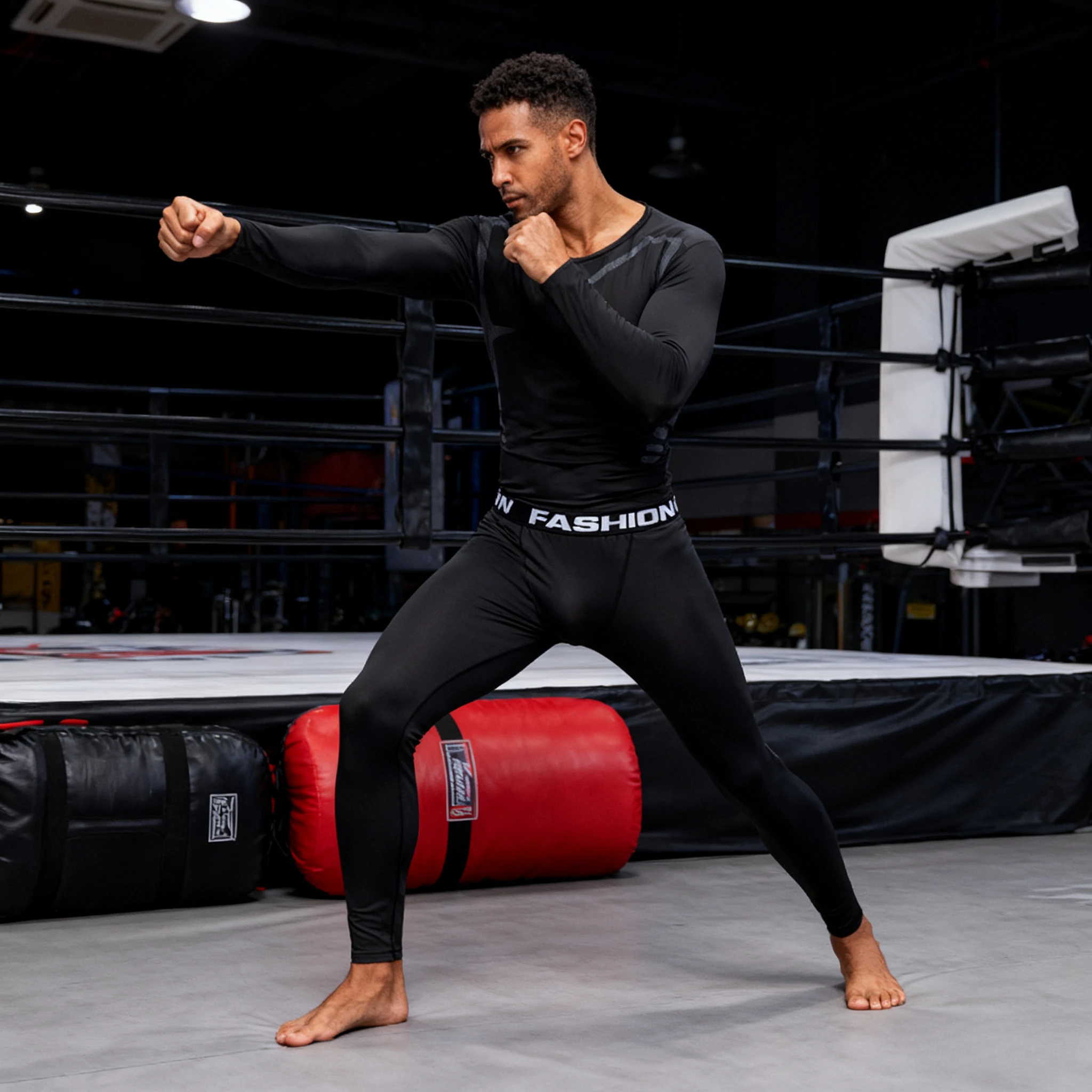 

Men's Warm Sports Base Layer Set Thermal Underwear Winter Printing Fitness Workout Suit Moisture Wicking Thermal Wear Tops Pants