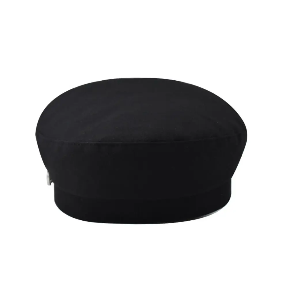 Elegant Rhinestone Chain Decor Newsboy Cap Short Brim Flat Top Beret Hat Vintage Twill Fabric Flat Top Cap For Women