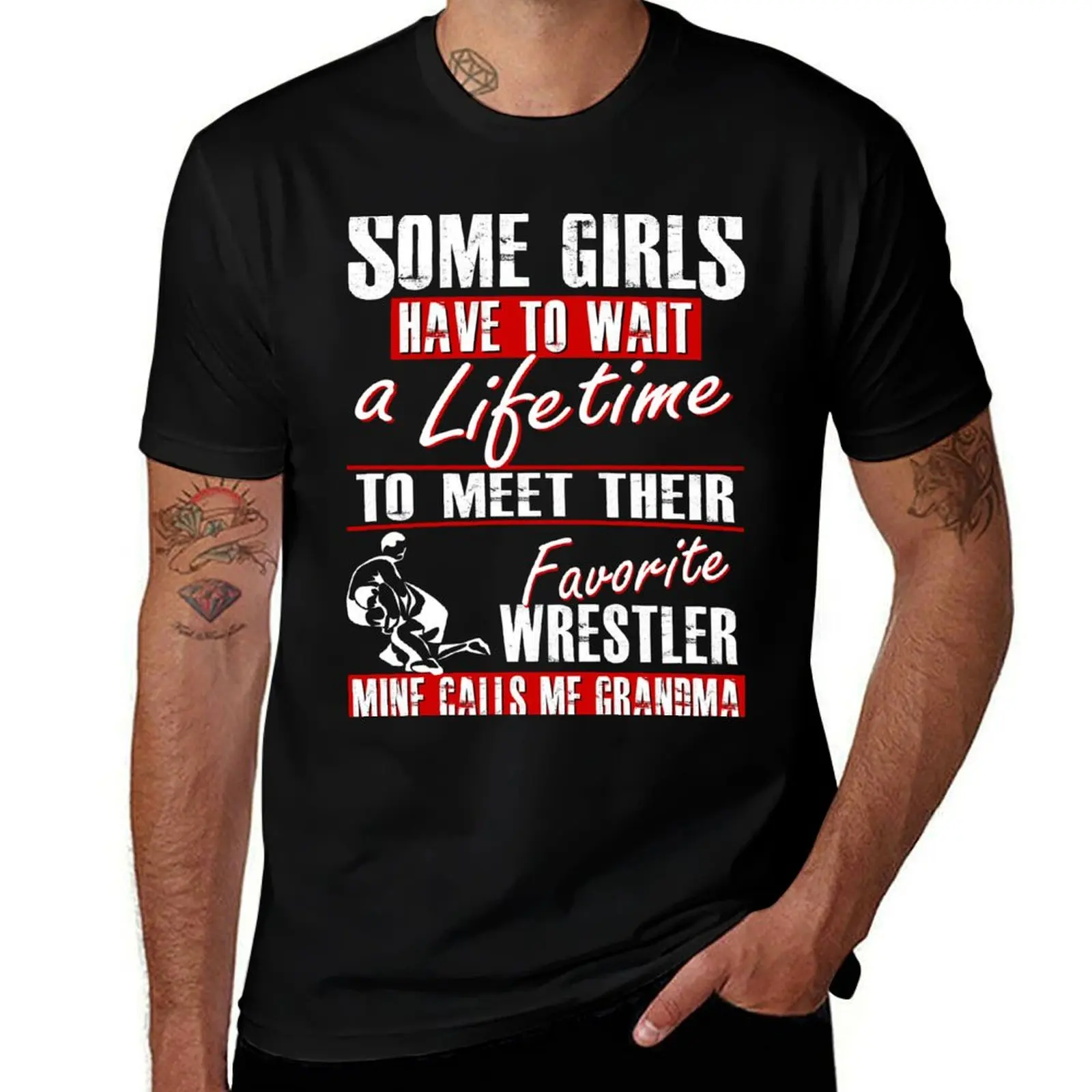 My Favorite Wrestler Calls Me Grandma T-Shirt Casual Soft Cotton Short Sleeve Tee