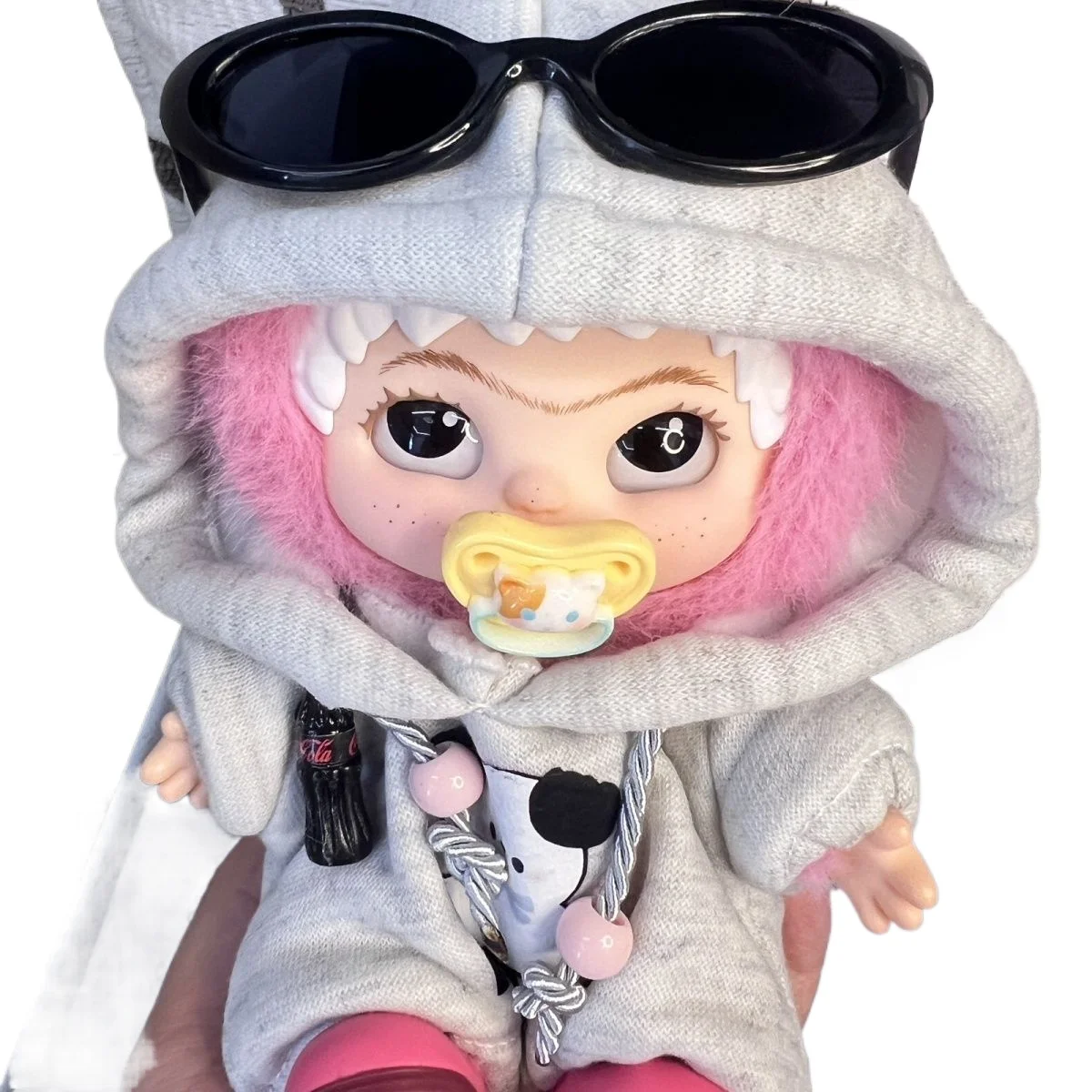 

Cute Wakuku Doll Clothes Hoodie Pacifier Sunglasses Set Cute Outfit Baby Doll Clothing Onesie Jumpsuit Costume Toy Boy Girl Gift