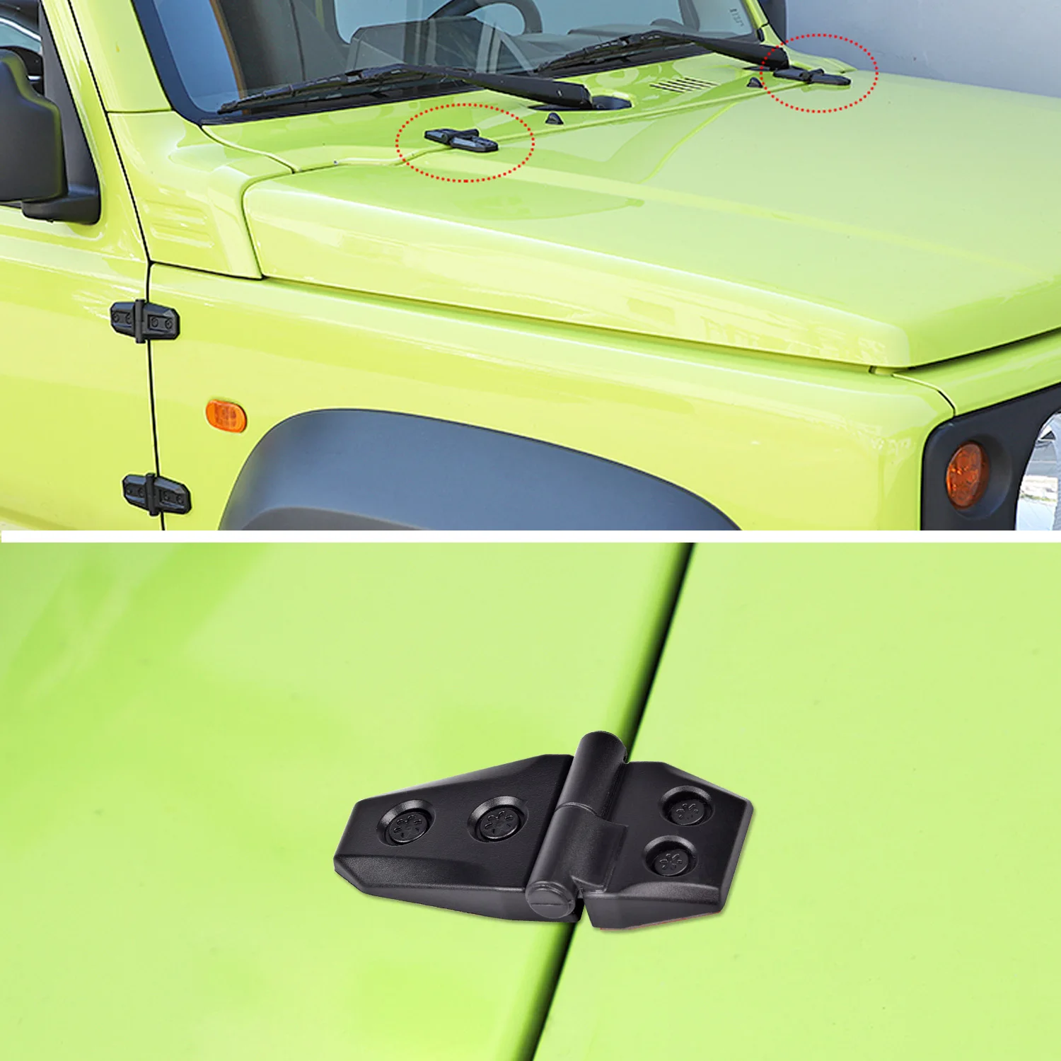 For Jimny Engine Hood Door Hinge Decoration Cover Trim Stickers For Suzuki Jimny JB64 JB74 2018-2020 Car Exterior Accessories