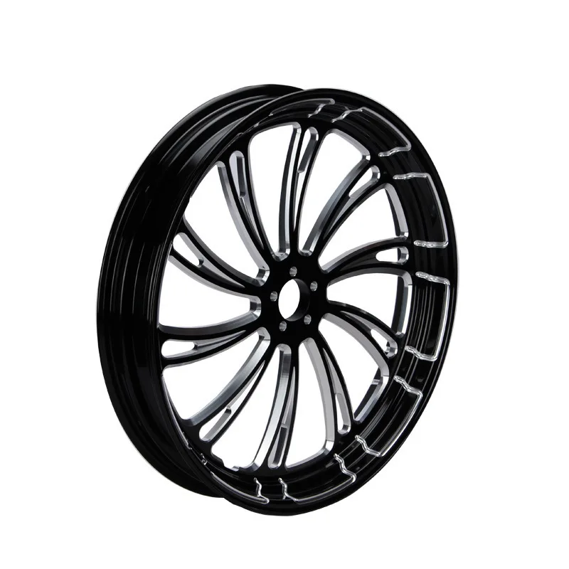 

21 Inch Motorcycle Forged Aluminum Alloy Black Cutting Aluminum Wheel Front Wheel Double Disc Aluminum Wheel Hub for Harley