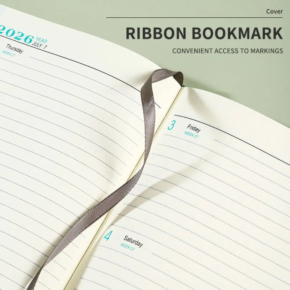 English 2026 Schedule Planner Notepad Wear-resistant Efficiency To-do List Notebook 12 Months Bookmark Diary Writing Pads School