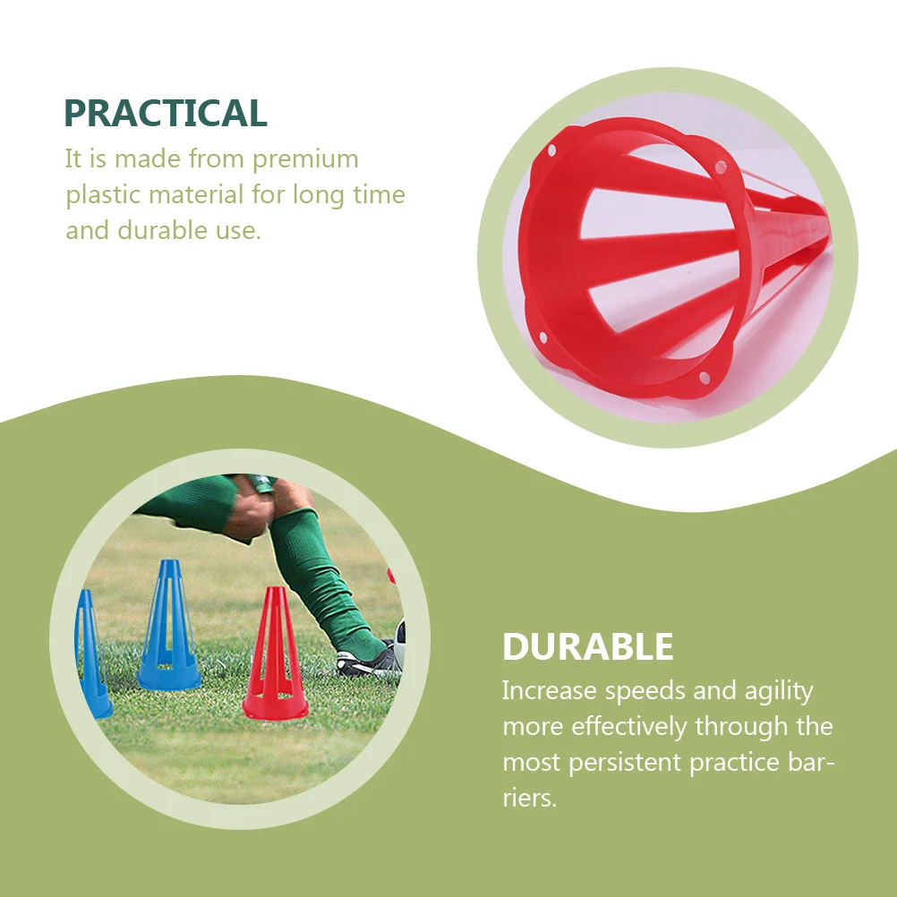 

6Pcs Soccer Training Obstacles Windproof Marker Cones Agility Cones Outdoor Football Tools Soccer Party Favors
