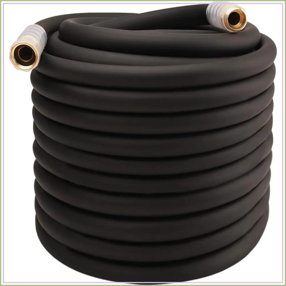

Heavy Duty Premium Garden Hose 200ft x 3/4", 300PSI Working, 1000PSI Burst, Hybrid Rubber Water Hose with Swivel Handle - Hot/Cold Water - Five Layered Braiding with Brass Fittings