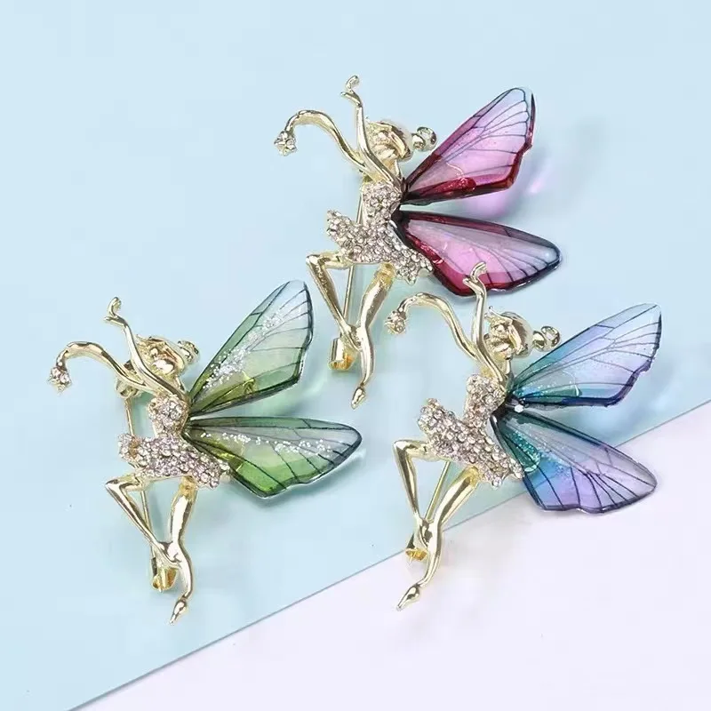 

New fashionable acrylic angel brooch for women, high-end and exquisite brooch, cute cartoon pin