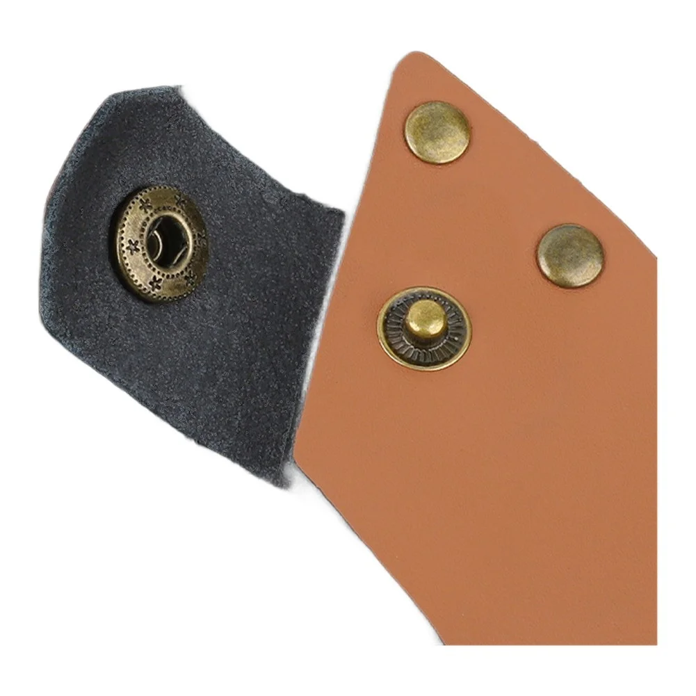 Brown Leather Axe Sheath With Rivet Reinforcement Secure Button Closure Protective Cover For Camping Hiking Outdoor Tool Bag
