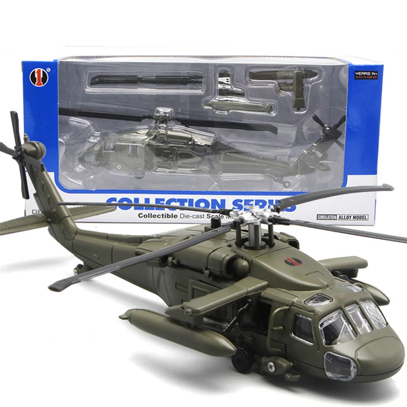 

America Black UH-60 Hawk Utility Helicopter Alloy Airplane Model Simulation Metal Flying Model Toy Sound and Light Kids Gift