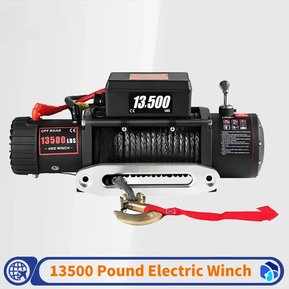12V 13500LBS Electric Truck Winch Electric Vehicle Winch 12V Vehicle Mounted Self Rescue Crane Off-road Vehicle Winch 220V