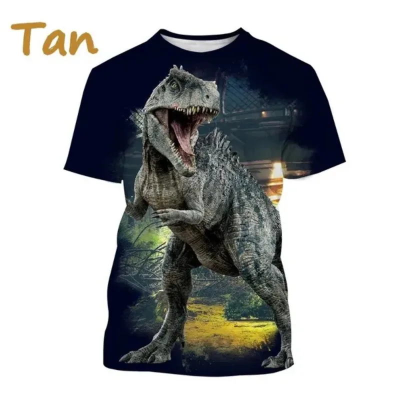 Tyrannosaurus Rex 3D Printed T-shirt Dinosaur Animal Men and Women Print Round Neck Short-sleeved Casual Cosplay Men\'s Clothing