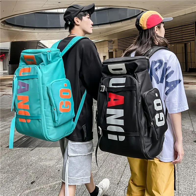 2023 Fashion New Men Sports Backpack Oxdord Cloth Women Climbing Handbag Bags with Fashion Pockets Multi-Zipper Outdoors Bag