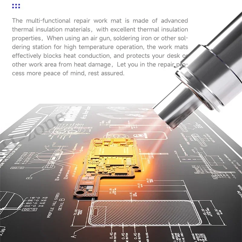 Imagem -03 - Mecânico de Alta Temperatura Resistência Repair Pads Solda Trabalho Mat Placa-mãe ic Chips Manutenção do Telefone V77 V78