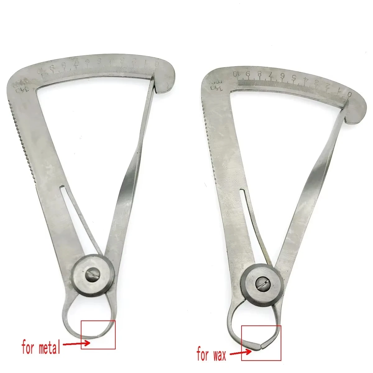 1/2pc Dental Gauge Caliper Metal/Wax Thickness Measurement Ruler dentist Tools