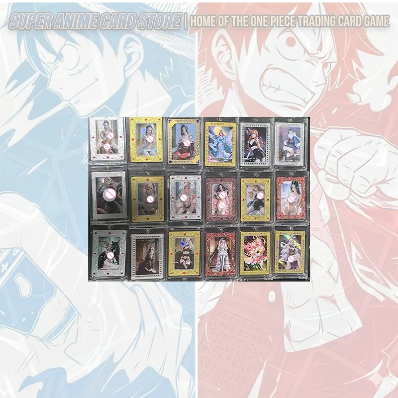 Japanese Anime ONE PIECE Metal Cards Boa Hancock Carrot Perona Nefertari D. Vivi Vinsmoke Reiju Yamato Collectible Cards