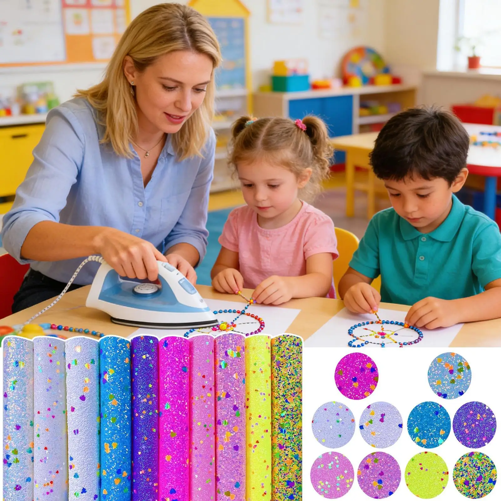 

Craft Sequins 8 Pieces A4 Glitter Beading Sequins Beaded Jewelry Decoration for Fabric Scrapbook Crafts Embroidery Costume Party