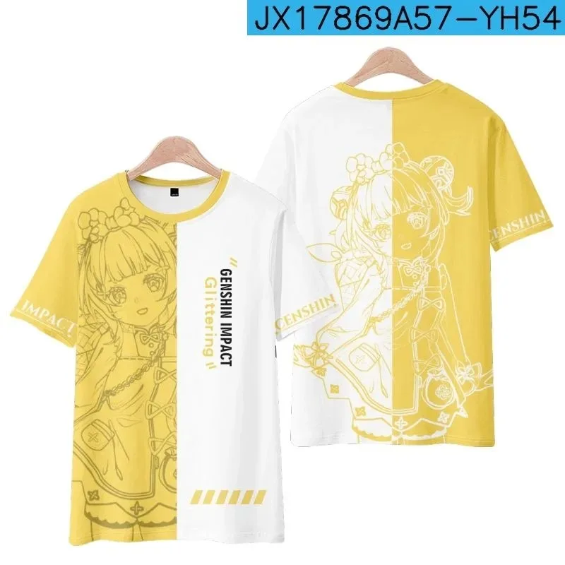 

Genshin impact yaoyao 3d printing T-shirt summer fashion round neck short sleeve popular game streetwear