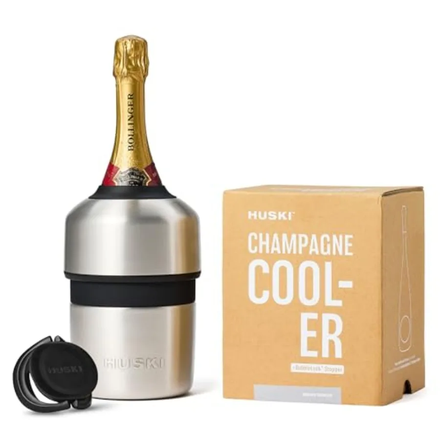 

Champagne Chiller NEW Award-Winning Iceless Design with Detachable Bottle Stopper Keeps Wine Cold up to 6 Hours Fits most 750ml