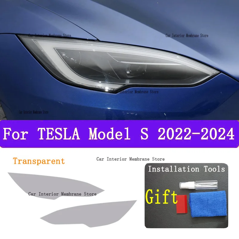 

For TESLA Model S (2022 2024)TPU Car Exterior Headlights Anti-Scratch Protective Film Headlamps Repair Sticker Accessories Refit