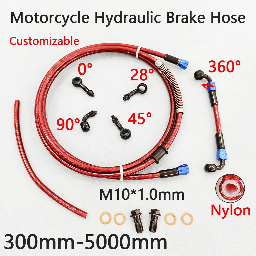 

AN3 Motorcycle Steel Hydraulic Brake Clutch Line Hose Tube With M10 Brake Screw for Dirt Bike ATV Moped Scooter Quad UTV Go Kart