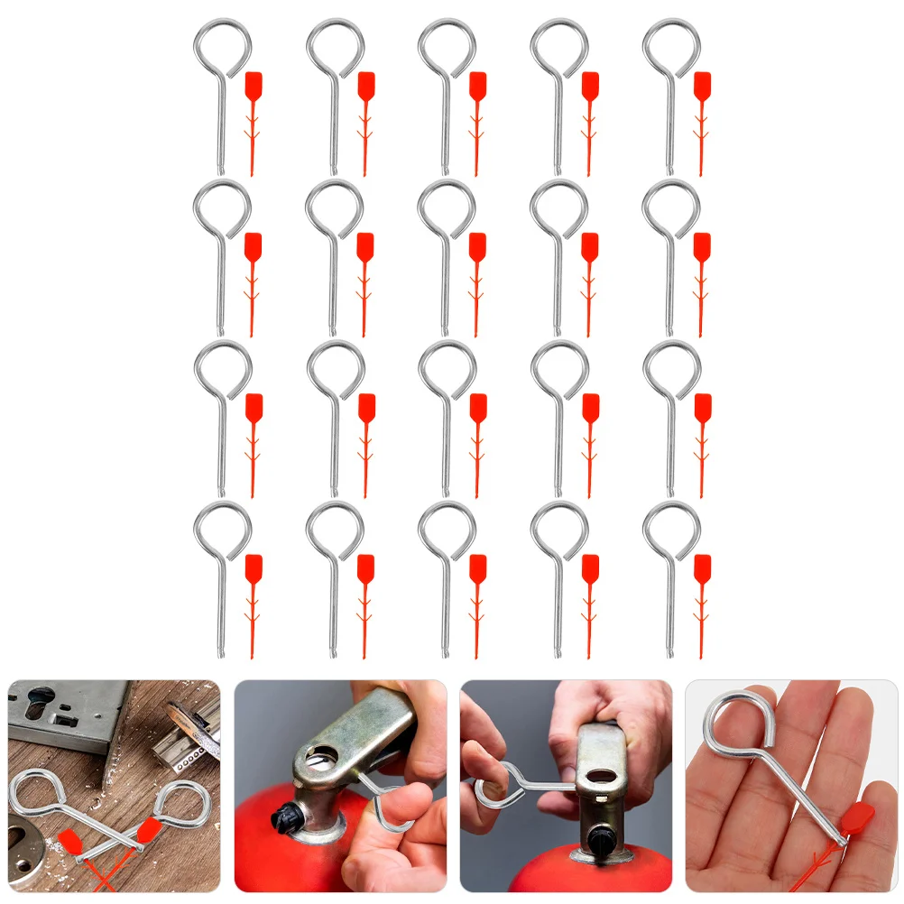 

50Sets Extinguisher Lock Pin Kit Includes Iron Pull Pins and Red Tamper Seals for Reliable Fire Safety Supplies